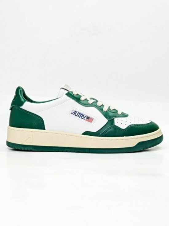 Autry Men\'s Medalist Low Top Sneakers White & Green Leather Size 44 (MSRP $240) main image 6